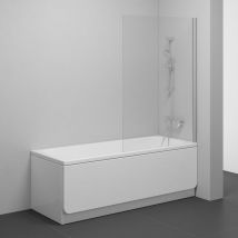 Ravak - Mampara de baño pivotante de cristal fijo, 140x80cm, cromo mate (PVS180TS)