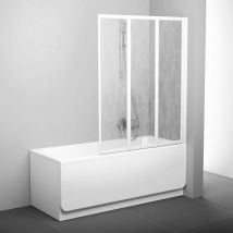 Ravak - Mampara de baño plegable Supernova, 3 secciones, 140x115cm, Blanca (795S010041)