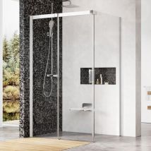 Ravak - Matrix - Cabine de douche en trois parties MSDPS-100/80 l, 985-1005x785-805 mm, aluminium brillant/verre clair 0WLA4C00Z1