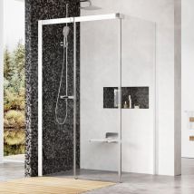 Ravak Matrix - Cabine de douche en trois parties MSDPS-100/80 L, 985-1005x785-805 mm, blanc/verre clair 0WLA4100Z1