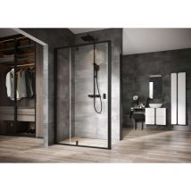Ravak Nexty - Feste Seitenwand 90 Cm, Schwarz/klarglas 90o70300z1