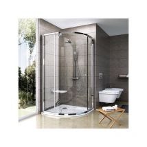 Ravak Pivot PSKK3 Cabina de ducha cuarto de círculo 90x90x190cm con 2 paneles fijos y 1 puerta, Cromo alto brillo (37677C00Z1)