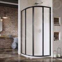 Ravak - Supernova - Cabine de douche quart de rond en quatre parties SKCP4-90, 875-895 mm, noir/verre Grape 3117O302ZG