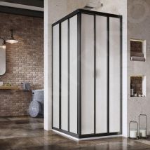 Ravak - Supernova - Porte de douche ASRV3-80, 770-790 mm, noir/Pearl 15V403R211