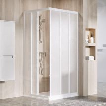 Ravak - Supernova - Porte de douche ASRV3-90, 870-890 mm, blanc/Pearl 15V701R211