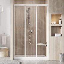Supernova - Porte de douche Slim en trois partie ASDP3-110,1070-1110 mm, blanc/verre transparent 00VD01R2Z1 - Ravak