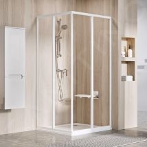 Ravak - Supernova - Porte de douche SRV2-90 s, 870-890 mm, blanc/verre clair 14V701O2Z1