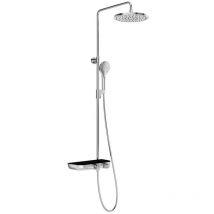 Ravak - Termo - Set doccia con termostato, diametro 25 cm, 3 getti, cromo/nero X070162