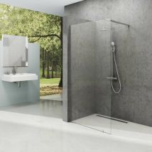 Walk-In - Paroi de douche Walk-in Wall 140, 140x200 cm, aluminium brillant/verre transparent GW9WM0C00Z1 - Ravak