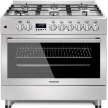 Ravanson - KWGE-K90-6 top chef cocina Cocina independiente Eléctrico Encimera de gas Acero inoxidable b