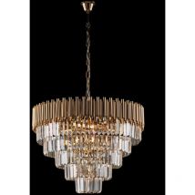 Ravel - Lustre en fer doré et strass 9 lumières 107 - Ø62 - BL268-9-OR