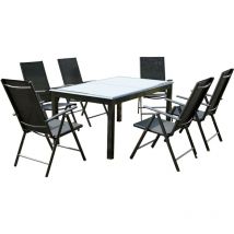 Ravenne - salon de jardin extensible en aluminium 6 places gris