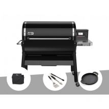 Barbecue à pellets Weber Smokefire EX6 gbs + Housse + Kit 3 ustensiles + Plancha