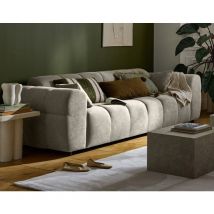Lisa Design - Ray - 3-sitzer einzelsofa aus strukturiertem stoff - grau