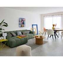 Lisa Design - Ray - 4-sitzer Ecksofa Links - Aus Strukturiertem Stoff - Grün