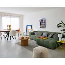 Lisa Design - Ray - 4-sitzer ecksofa rechts - aus strukturiertem stoff - grün