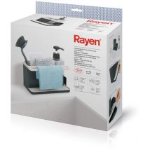 Panier organisateur ustensiles coin évier + distributeur savon Rayen