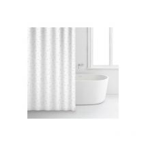 Rideau douche 180x200 premium blanc motifs 100% coton Rayen