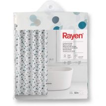 Rideau douche 180x200 polyester blanc points bleus - Rayen