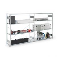 Meta - Rayonnage à grands compartim. à emboîter H2000xl1700xP400 mm étagère d'extension galvanisé argent 4 supports en acier