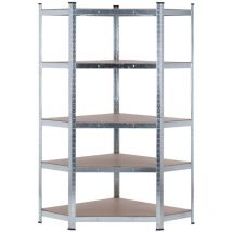 Orion91 - Rayonnage d'angle modulaire 5 étagères réglables 180x90x40x70.5cm 875Kg O91
