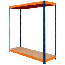 Monster Racking - Rayonnage Garage S-Rax – Rangement Industriel Robuste & Ajustable 2 Étages 180 x 180 x 60cm – Capacité 300kg / étage – 100% sans