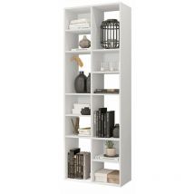 Beaux Meubles Pas Chers - Rayonnage Blanc 12 Niches Horizontal ou Vertical l 67.9 h 176.4 p 29.8 cm