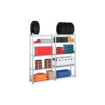 Matisère - Rayonnage équipements automobile : Élément suivant - 2000x1250x400mm - 150kg/niv - Utilisable uniquement avec un module de départ