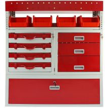 Monster Racking - Rayonnage Métallique Firecracker en Acier Rouge & Gris pour Fourgons Camions Vans Voitures Utilitaires, Unité de Rangement