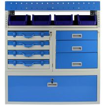 Monster Racking - Rayonnage Métallique Storm en Acier Bleu & Gris pour Fourgons Camions Vans Voitures Utilitaires, Unité de Rangement Métallique pour