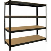 Monster Racking - Rayonnage robuste Q-Rax Monster à étagères pour garage, 360 kg/étagère, 160cm x 60cm x 160cm, Noir