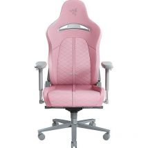 Enki - Chaise de jeu avec support lombaire intégré, chaise de bureau (cuir synthétique multicouche, rembourrage en mousse, coussin pour la tête,