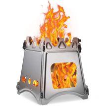 Einemgeld - Réchaud de camping Poêle à bois Portable Compact Poêle à bois en acier inoxydable/titane pour pique-nique bbq Camping Randonnée