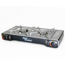 Alpen Camping - Réchaud gaz 2 feux 4400W Inox Portable texas alpen