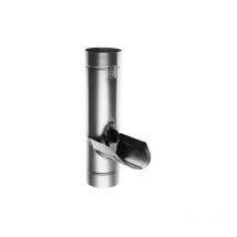 Profils De France - Récupérateur d'eau de pluie, zinc naturel avec grille, diamètre 80 mm.