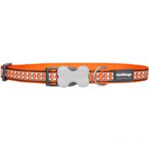 Collier pour chien dingo rouge dingo orange réfléchissant os (1.5 x 24-36 cm)