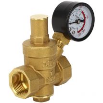 Jeffergarden Réducteur de régulateur de pression d'eau réglable en laiton DN20 avec jauge