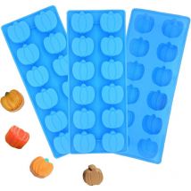 Readcly - 3 Pieces Pumpkin Mold Pumpkin Shaped Silicone Molds Mini Pumpkin Silicone Mould,Used For Cake Decorating,Thanksgiving Candy,Chocolate (Blue)
