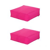 Dickes Bodenkissen, 60x60x20 cm Gartenplattenkissen, Wasserabweisendes Kissen für drinnen und draußen mit Bohnenfüllung - Rosa 2er-Pack - Ready
