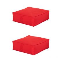 Ready Steady Bed - Dickes Bodenkissen, 60x60x20 cm Gartenplattenkissen, Wasserabweisendes Kissen für drinnen und draußen mit Bohnenfüllung - Rot