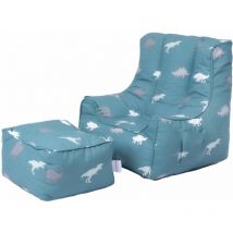 Fauteuil poire pour enfants avec pouf, fauteuil poire imprimé pour enfants pour l'intérieur, fauteuil pouf confortable pour les enfants dans la salle