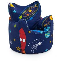 Sitzsacksessel für Kinder, bequeme Kleinkindermöbel fürs Spielzimmer, ergonomisch geformter Sitzsack für Kinder, weicher Kindersofasitz - Weltall