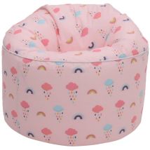 Pouf per bambini per giocare e rilassarsi, Pouf a sacco rotondo per bambini in morbido tessuto stampato, 45x65 cm Pouf poltrona per bambini da