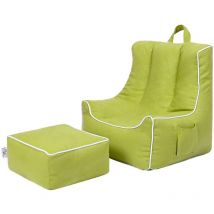 Ready Steady Bed - Poltrona a sacco per bambini con poggiapiedi, poltrona a sacco per sale giochi per bambini con maniglia per il trasporto, poltrona