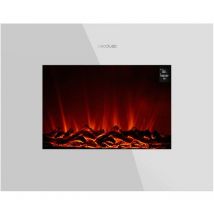 Cecotec - Foyer électrique décoratif Ready Warm 2250 Curved Flames. 2000 w, Taille 22', WiFi, 2 Niveaux de Puissance, Télécommande, Panneau incurvé,