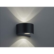 Led Außenwandleuchte rosario Up and Down Light rund in Schwarz