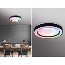 Reality - led Deckenleuchte Arco schwarz matt, Fernbedienung Deckenleuchte