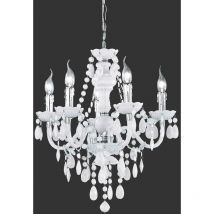 Trio Lighting - Lustre baroque, Lustre baroque 5 Lampes Blanc en Acrylique, trio