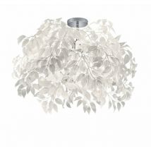 Reality Leuchten - Plafonnier 3 Lumières Leavy Blanc Lavable Feuilles Ø70 cm Trio Lighting