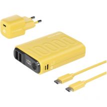 PB-10000 Power Pack Powerbank (batterie supplémentaire) 10000 mAh Li-Ion usb, usb-c jaune - Realpower